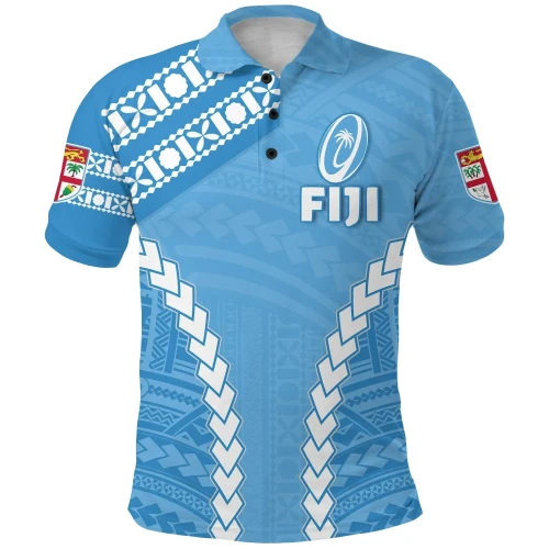 Rugbylife Polo Shirt - Fiji Rugby Polo Shirt Fresh Version Blue K13