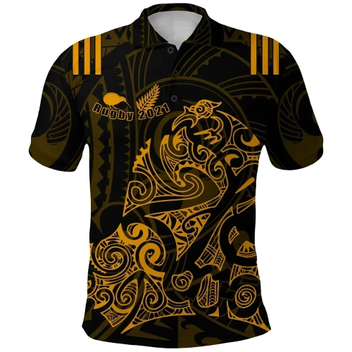 Rugbylife Polo Shirt - Aotearoa Super Rugby Polo Shirt Maori Kiwi Golden K13