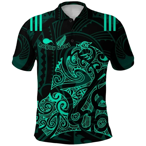 Rugbylife Polo Shirt - Aotearoa Super Rugby Polo Shirt Maori Kiwi Turquoise K13