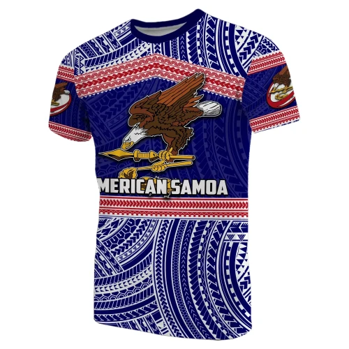 Rugbylife T-Shirt - American Samoa Rugby Polynesian Patterns T-Shirt TH4