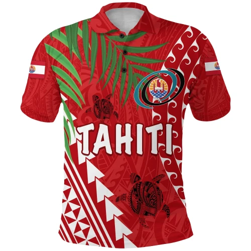 Rugbylife Polo Shirt - Tahiti Rugby Polo Shirt Coconut Leaves Coconut K13