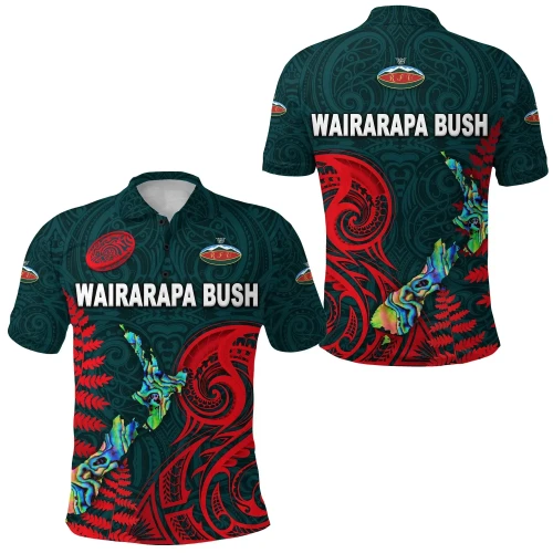 Rugbylife Polo Shirt - Maori Wairarapa Bush Rugby Polo Shirt New Zealand Silver Fern K8