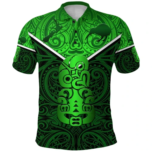 Rugbylife Polo Shirt - New Zealand Maori Rugby Polo Shirt Pride Version - Green K8