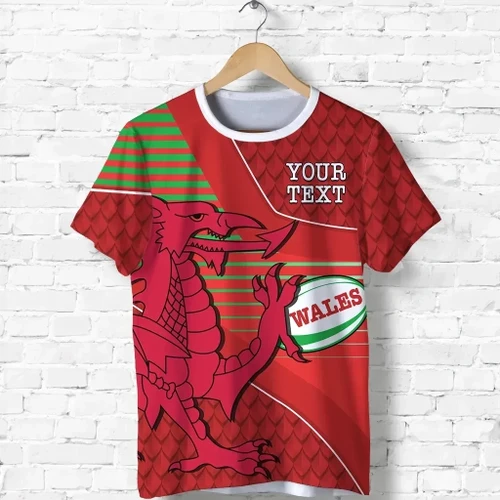 Rugbylife T-Shirt - (Custom Personalised) Wales Rugby T Shirt Dragon Special - CYMRU K13