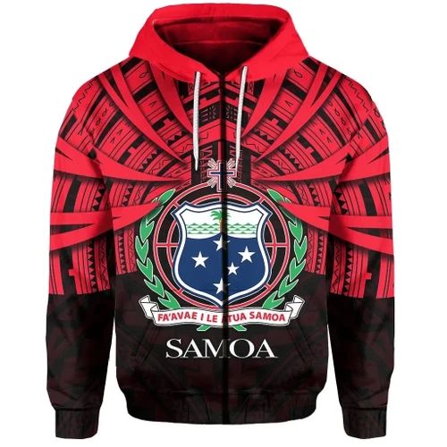 Rugbylife Hoodie - Rugbylife Samoa Zip-Hoodie Special Polynesian No.5 TH4