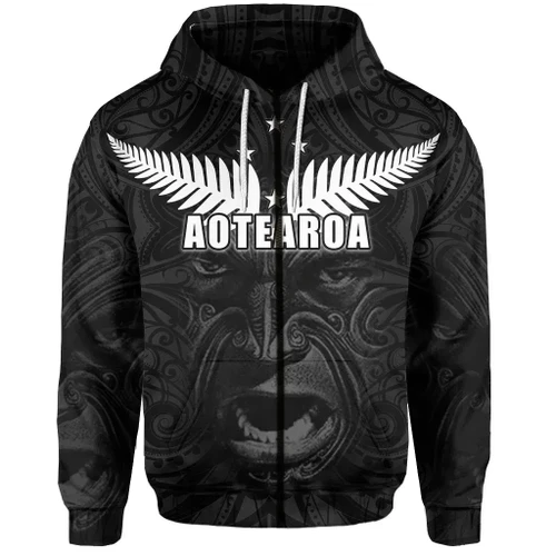 Rugbylife Hoodie - New Zealand Rugby The Haka Tatto Face Zip-Hoodie TH4