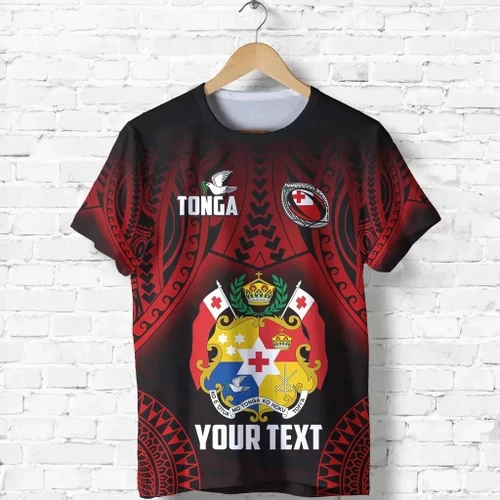 Rugbylife T-Shirt - (Custom Personalised) Tonga Rugby T Shirt Mate Ma'a Tonga Tribal Pattern TH6