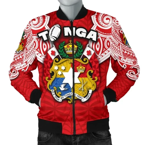 Rugbylife Jacket - (Custom Personalised) Tonga Rugby Men's Bomber Jacket Royal Style