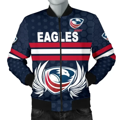 Rugbylife Jacket - USA Rugby Men's Bomber Jacket Eagles Simple Style - Full Navy K8