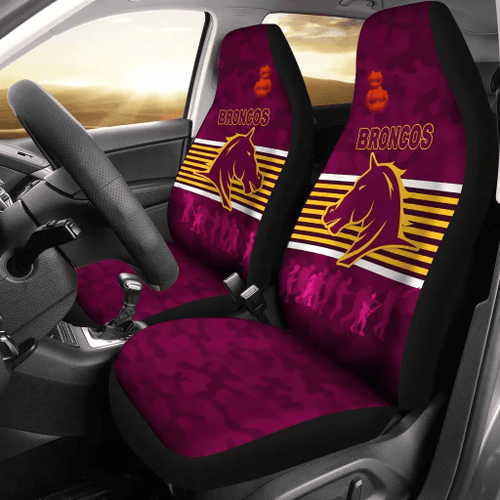 Rugby Life Car Seat Cover - Brisbane Broncos Car Seat Covers Anzac Day Simple Style - Full Maroon K8