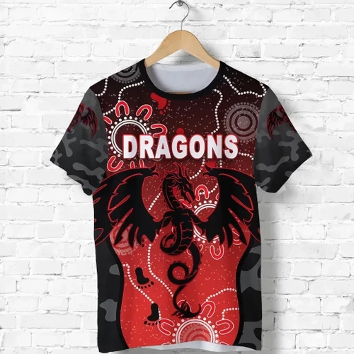 Rugby Life T-Shirt - St. George Illawarra Dragons T Shirt Anzac Day Unique Indigenous K8