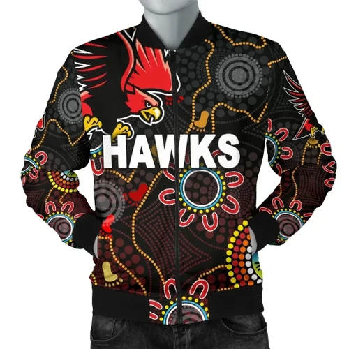 Rugby Life Jacket - Illawarra Hawks Men's Bomber Jacket Indigenous k8