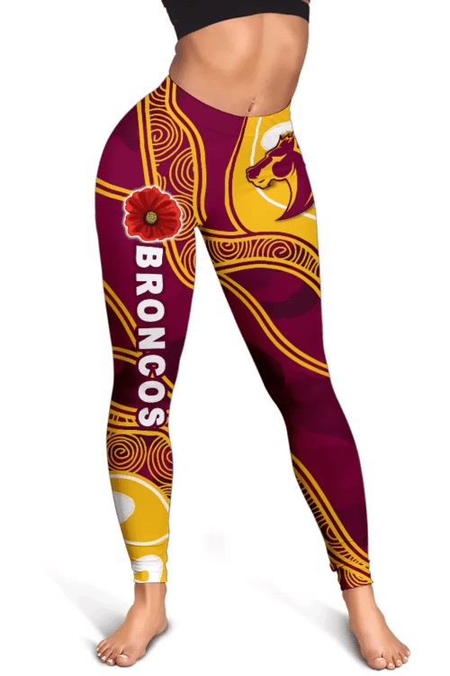 Rugby Life Leggings - Broncos Anzac Day Women Leggings Indigenous and Camouflage K13