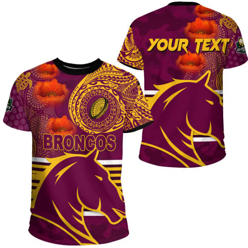 Rugbylife Clothing - (Custom) Brisbane Broncos Polynesian Tattoo Style T-shirt A7