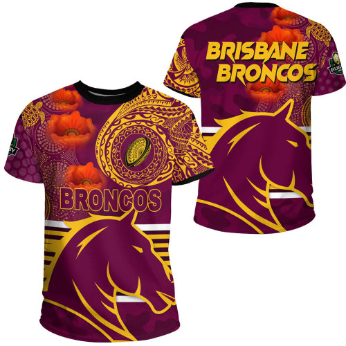 Rugbylife Clothing - Brisbane Broncos Polynesian Tattoo Style T-shirt A7