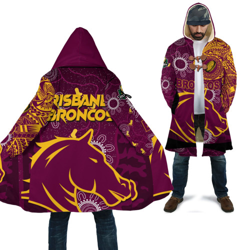 Rugbylife Clothing - Brisbane Broncos Polynesian Tattoo Style Cloak A7