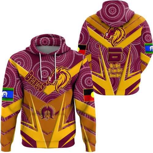 Rugby Life Clothing - Brisbane Broncos Naidoc 2022 Sporty Style Hoodie A35
