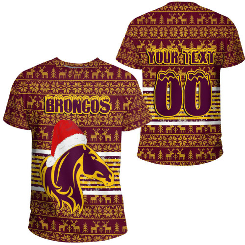 (Custom) Rugby Life Clothing - Brisbane Broncos Aboriginal Tattoo T-shirt A31