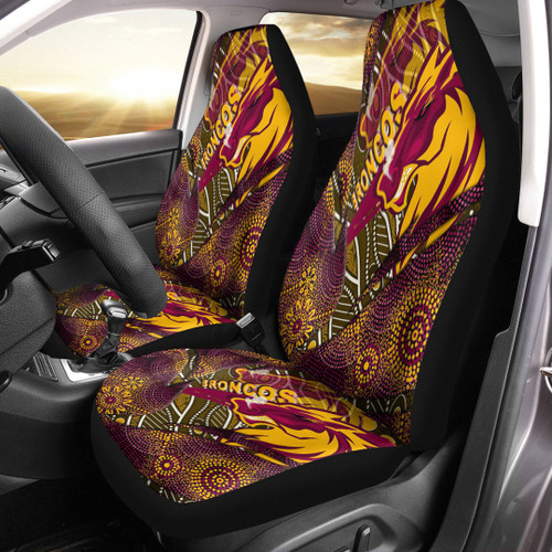 Rugby Life Car Seat Covers - Brisbane Broncos Aboriginal Car Seat Covers A35