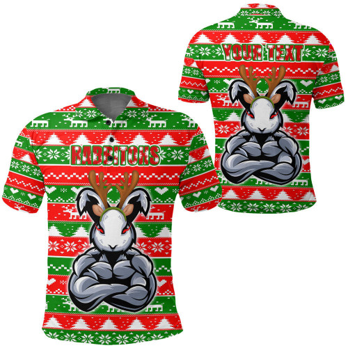Rugby Life Clothing - (Custom) South Sydney Rabbitohs Christmas 2024 Polo Shirts A35