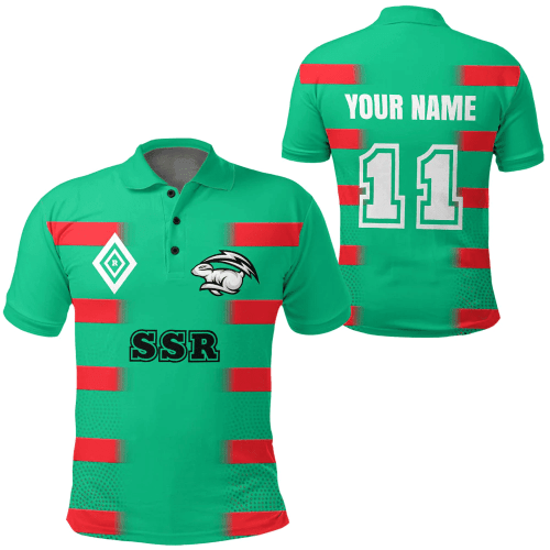 Rugby Life Clothing (Custom) - South Sydney Rabbitohs Aboriginal Pattern 2024 Polo Shirts A35