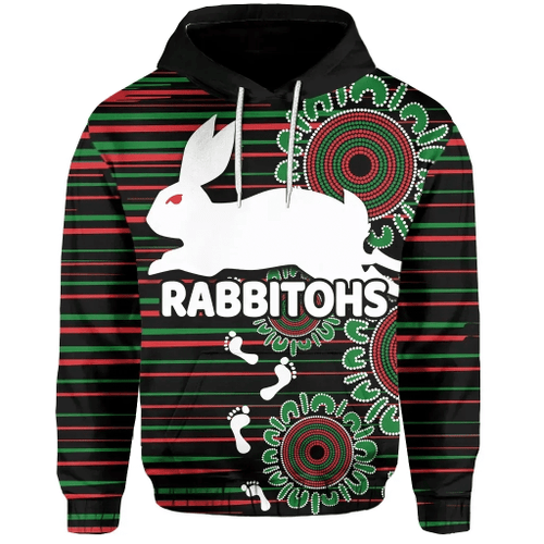 Rugby Life Hoodie - Rabbitohs Hoodie Stripe Version TH4
