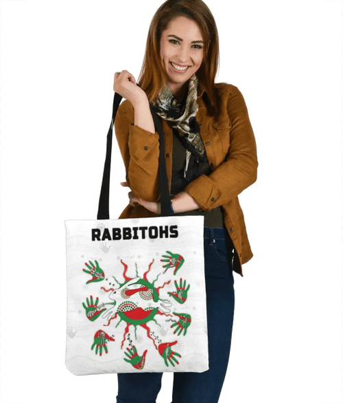 Rugby Life Clothing - Rabbitohs Indigenous Tote Bag Animals Aboriginal TH5
