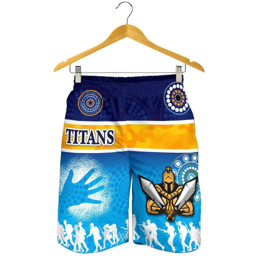 Rugby Life Short - Gold Coast Men Shorts Titans Gladiator Anzac Day 2021 Version - Indigenous K8