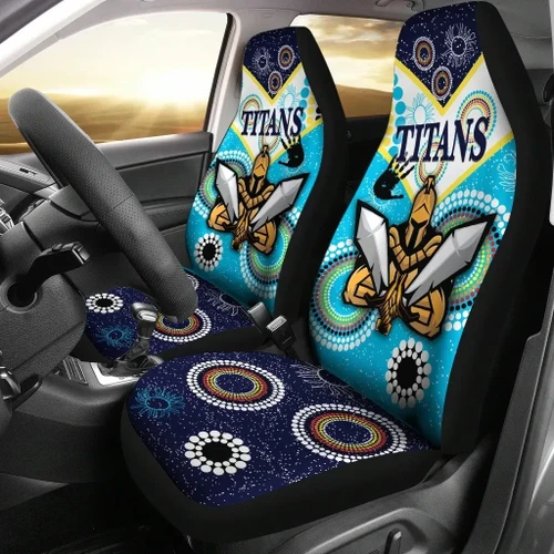 Rugby Life Car Seat Cover - Gold Coast Car Seat Covers Titans Gladiator Unique Indigenous K8
