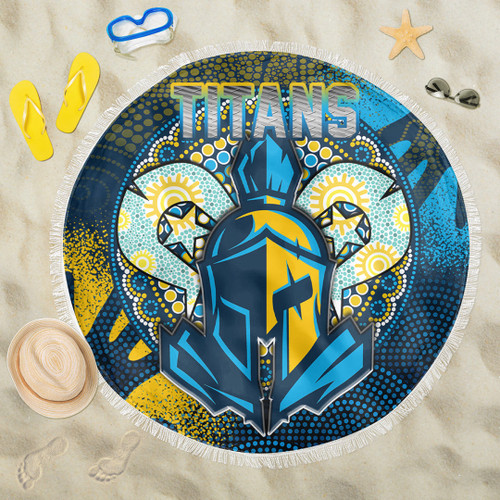 Rugby Life Beach Blanket - Gold Coast Titans Naidoc Week 2022 Beach Blanket A31
