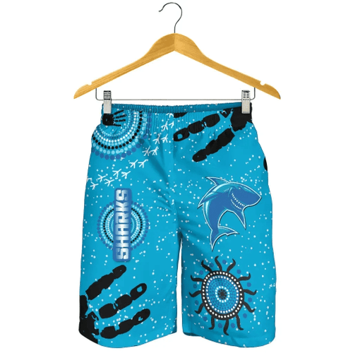 Rugby Life Short - Cronulla Sharks Men Shorts Indigenous Country Style K36