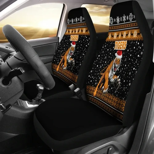 Rugby Life Car Seat Cover - Wests Christmas Car Seat Covers Tigers Unique Vibes - Black K8