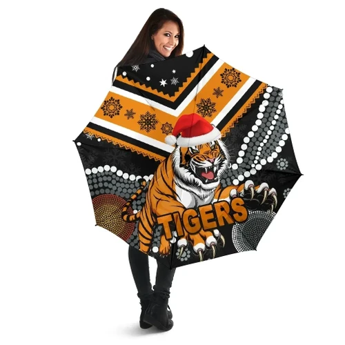 Rugby Life Umbrella - Wests Christmas All Over Print Umbrellas Tigers Indigenous K8