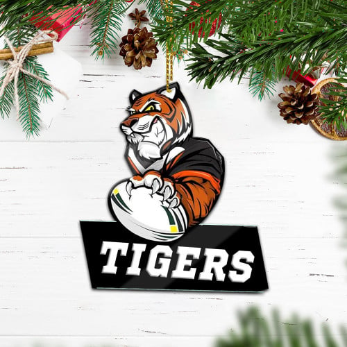 Rugby Life - West Tigers Mascot Custom Shape Ornament A35