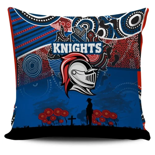 Rugby Life Pillow Cover - Knights Pillow Cover Newcastle Anzac Day Aboriginal TH12