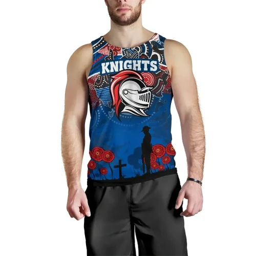 Rugby Life Tank Top - Knights Men's Tank Top Newcastle Anzac Day Aboriginal TH12