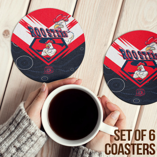 Rugby Life Coasters (Sets of 6) - Sydney Roosters Superman Coasters A35