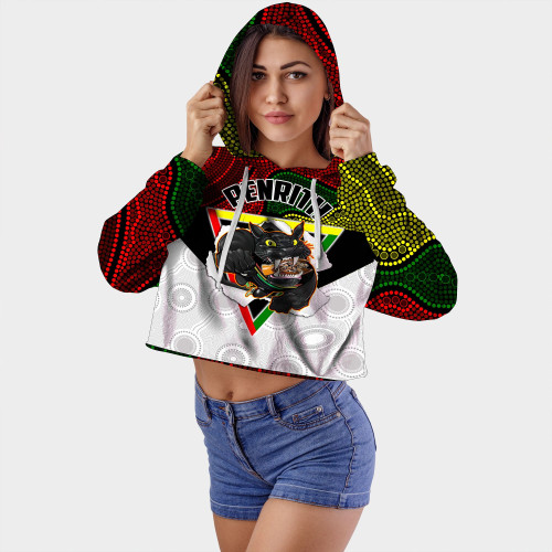 Rugby Life Croptop Hoodie - Penrith Panthers Champion Rugby Aboriginal Style A35
