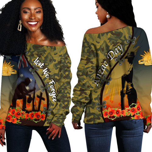 Anzac Day Camouflage Soldier Australian - Off Shoulder Sweaters A95