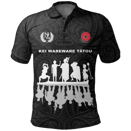 Lest We Forget Polo Shirt, New Zealand Warriors Anzac Golf Shirts K5
