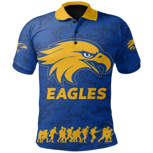 Australia Polo Shirt Eagles Anzac Day (Blue) TH6