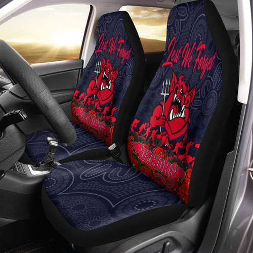 Melbourne Demons Car Seat Cover - Anzac Day Lest We Forget A31B