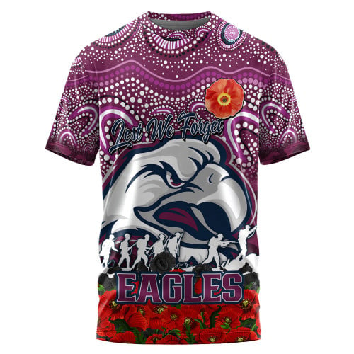 (Custom) Manly Warringah Sea Eagles T-shirt, Anzac Day Lest We Forget A31B