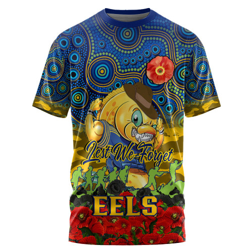 (Custom) Parramatta Eels T-shirt, Anzac Day Lest We Forget A31B