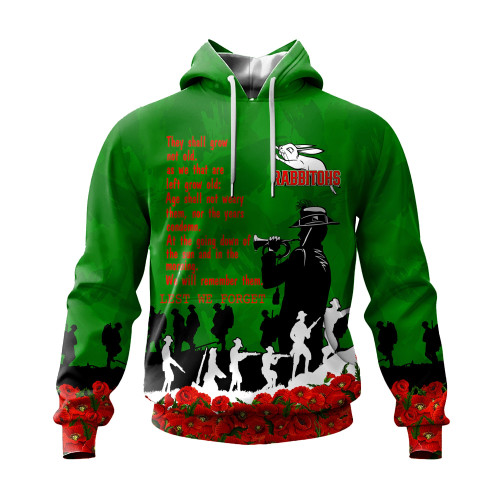 South Sydney Rabbitohs Hoodie, Anzac Day For the Fallen A31B