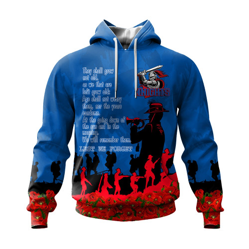 Newcastle Knights Hoodie, Anzac Day For the Fallen A31B