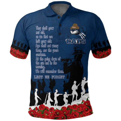 Geelong Cats Polo Shirt, Anzac Day For the Fallen A31B