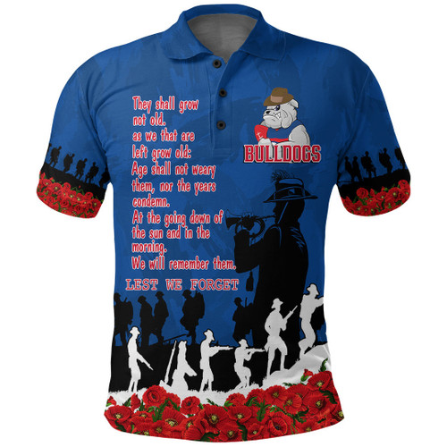 Western Bulldogs Polo Shirt, Anzac Day For the Fallen A31B