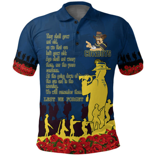 North Queensland Cowboys Polo Shirt, Anzac Day For the Fallen A31B