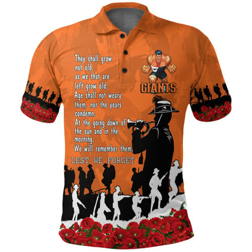 GWS Giants Polo Shirt, Anzac Day For the Fallen A31B